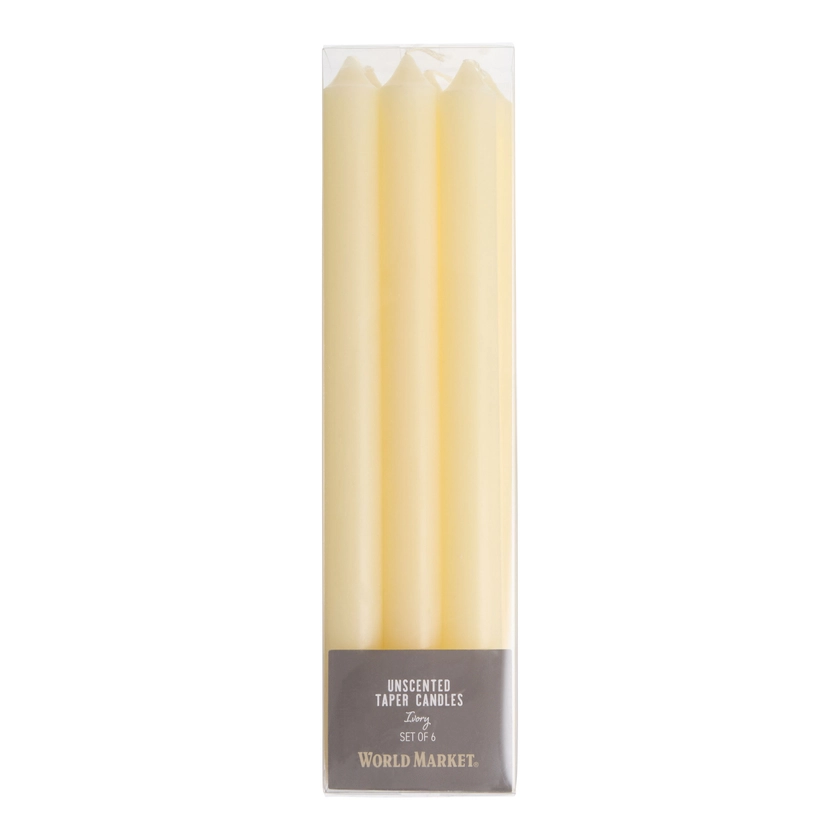 Traditional Unscented Taper Candles 6 Pack - World Market