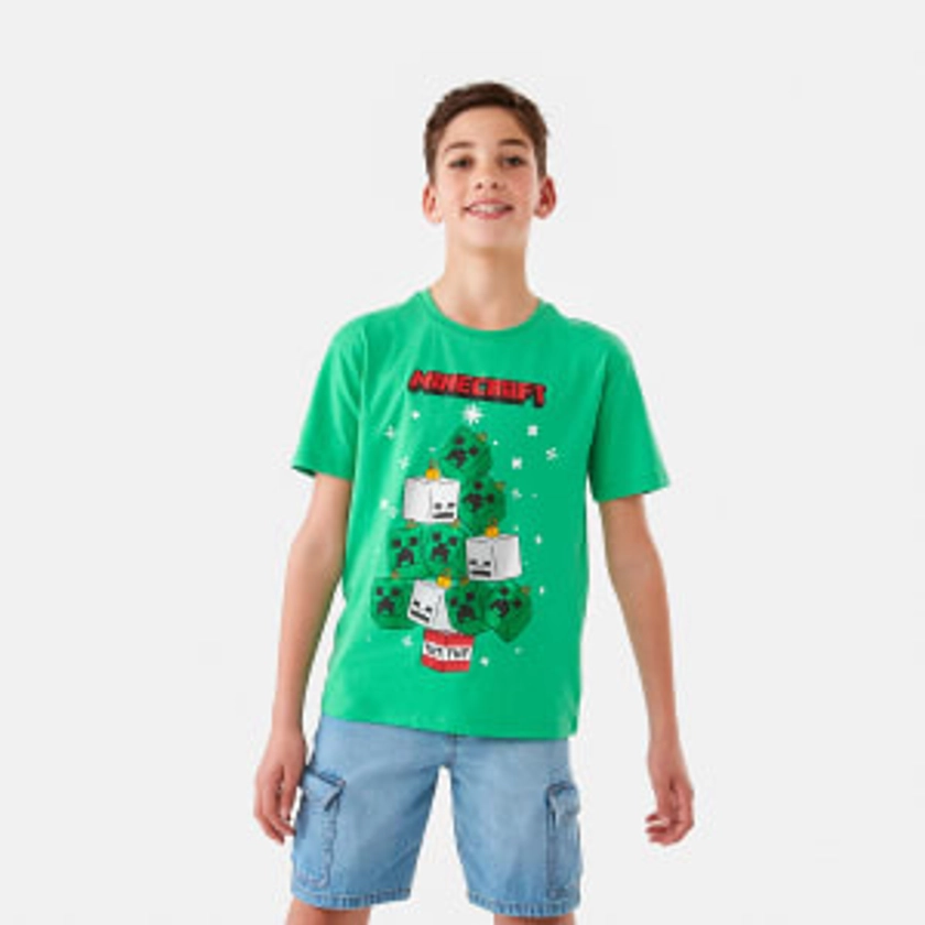 Short Sleeve Minecraft Christmas License T-shirt