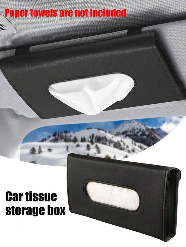 Car Tissue Holder - Tissue Holder For Car,Car Napkin Holder,Napkin Holder For Car,Car Visor Tissue Dispenser,Leather Tissue Holder In Car - Sun Visor Accessory.