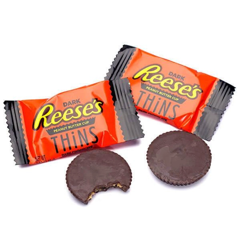 Reese's Thins Dark Chocolate Peanut Butter Cups Candy: 7.37-Ounce Bag