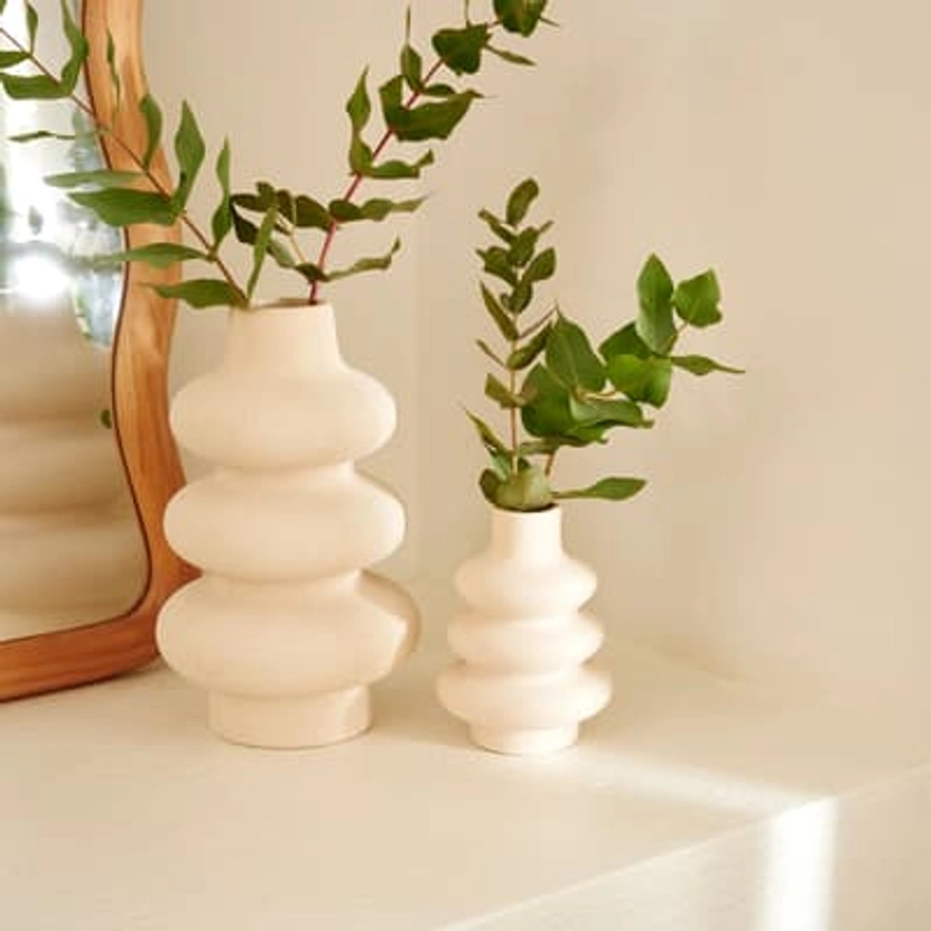 HARMONY Vase beige H 25 cm - Ø 15 cm | CASA