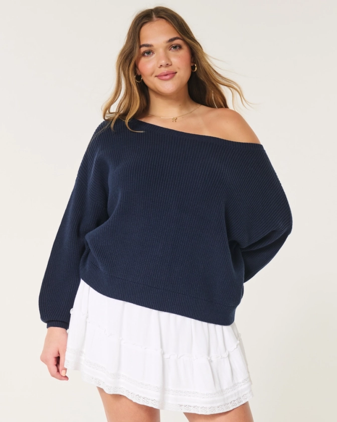 Women's Slouchy Off-the-Shoulder Sweater | Women's Tops | HollisterCo.com