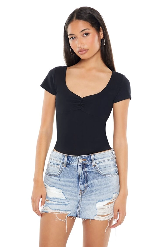 Ribbed Knit Short-Sleeve Tee | Forever 21