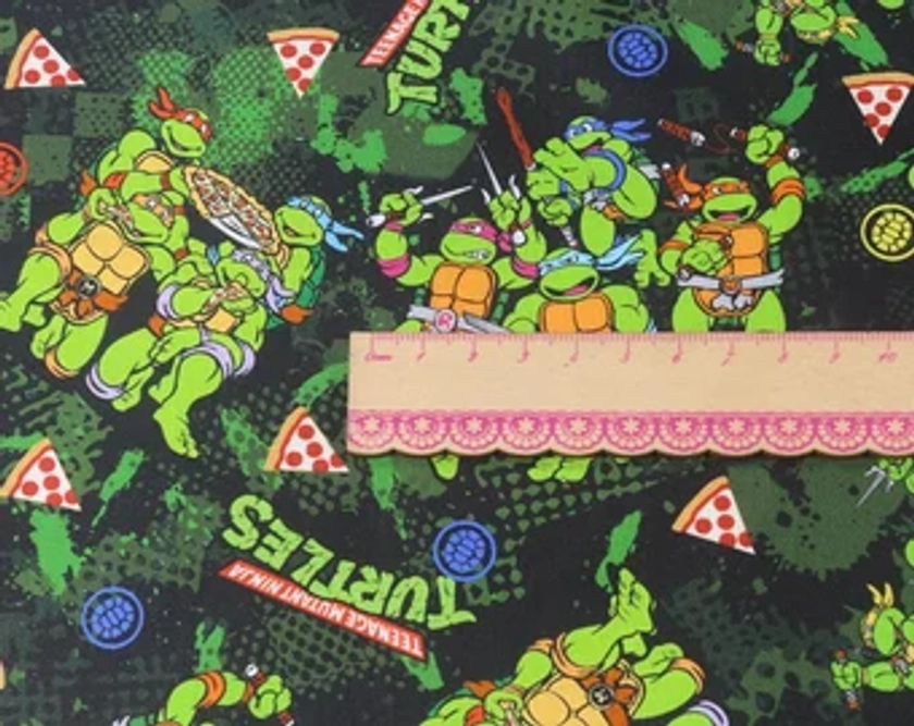 Teenage Mutant Ninja Turtles Fabric TMNT Fabric Cartoon Character Fabric 100% Cotton Fabric By The Half Yard