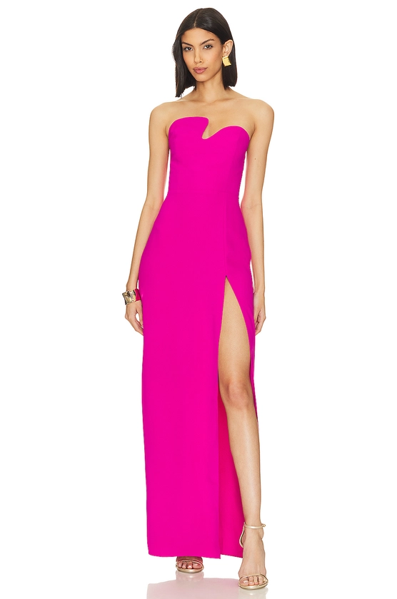 Amanda Uprichard X Revolve Strapless Puzzle Gown in Dark Hot Pink | REVOLVE