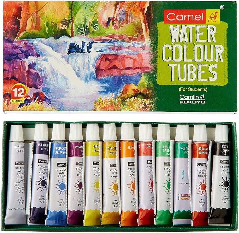 Camlin Water Colour Tubes for Student - 12 Shades, Multicolor : Amazon.in: Home & Kitchen