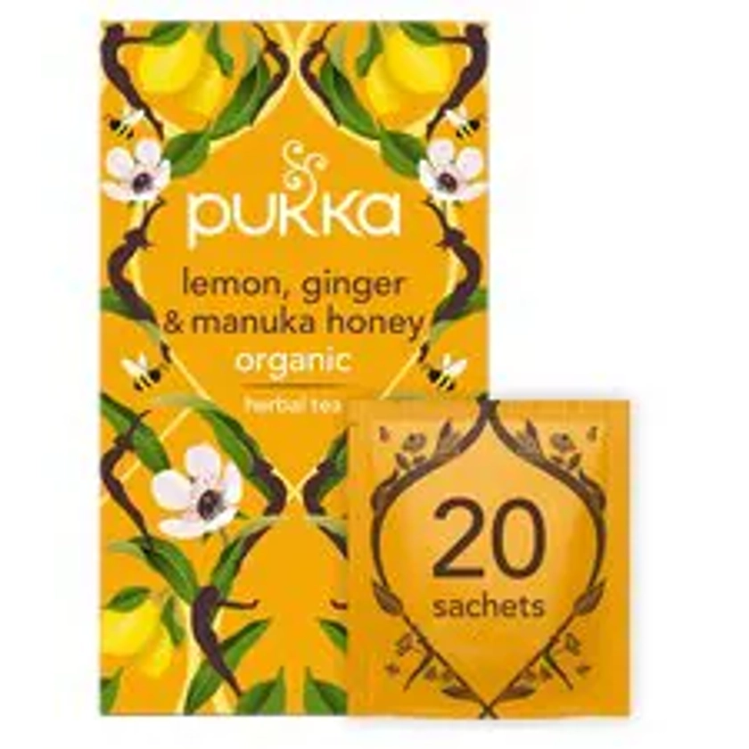 Pukka Organic Lemon & Ginger Honey 20 Tea Bags 40G