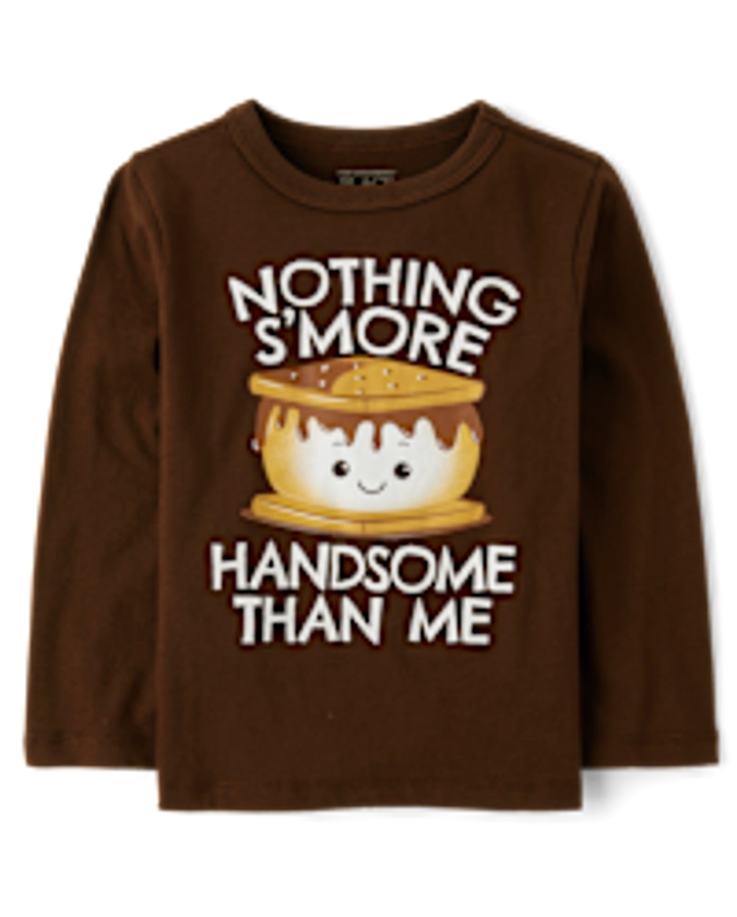 Baby And Toddler Boys Long Sleeve S'more Handsome Graphic Tee - HEDGEHOG | The Children's Place 