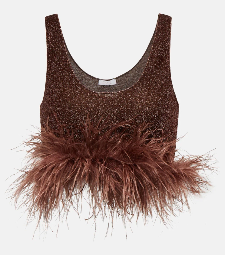 Lumière Plumage top in brown - Oseree | Mytheresa