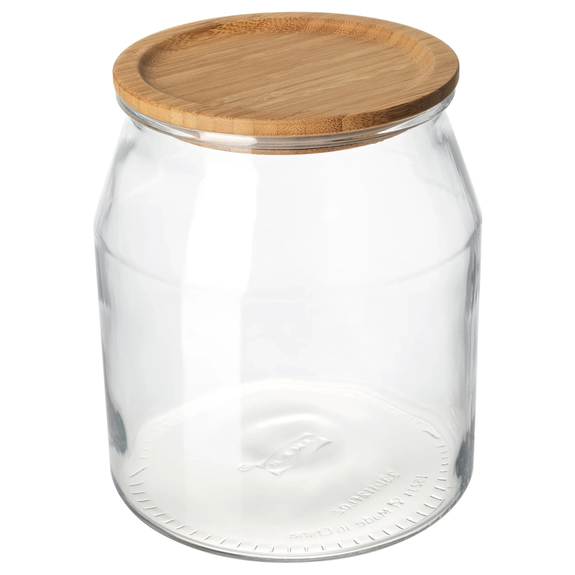 IKEA 365+ Jar with lid, glass/bamboo, 112 oz - IKEA