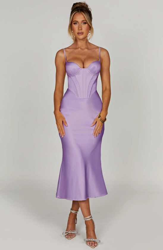 Farrah Midi Dress - Purple