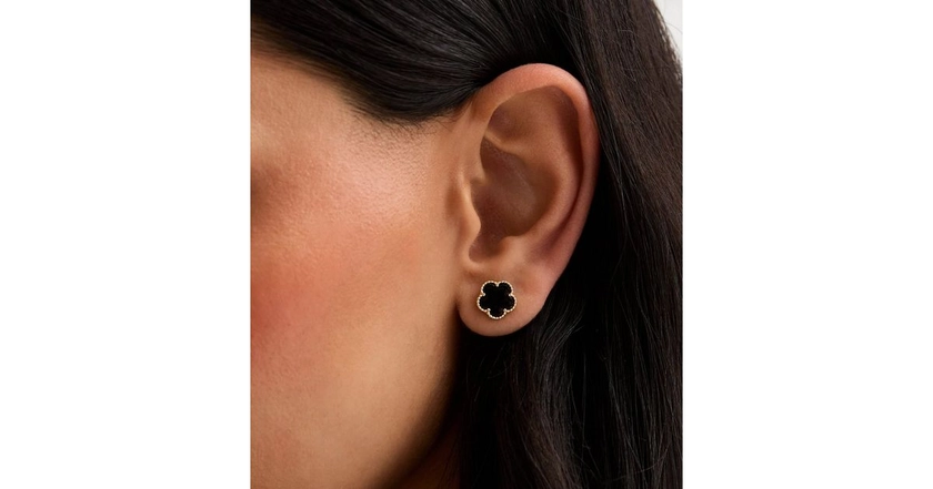 Black Clover Stud Earrings | New Look