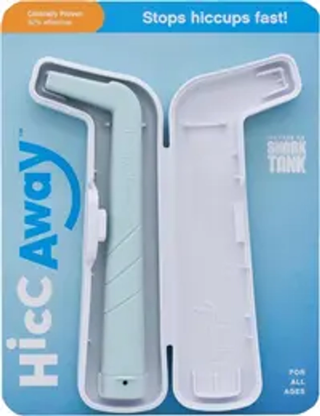 HiccAway Hiccup Straw - Stops Hiccups Fast, as seen on Shark Tank - Clinically Proven for All Ages. Safe, reusable & lightweight. Drinkware Glass