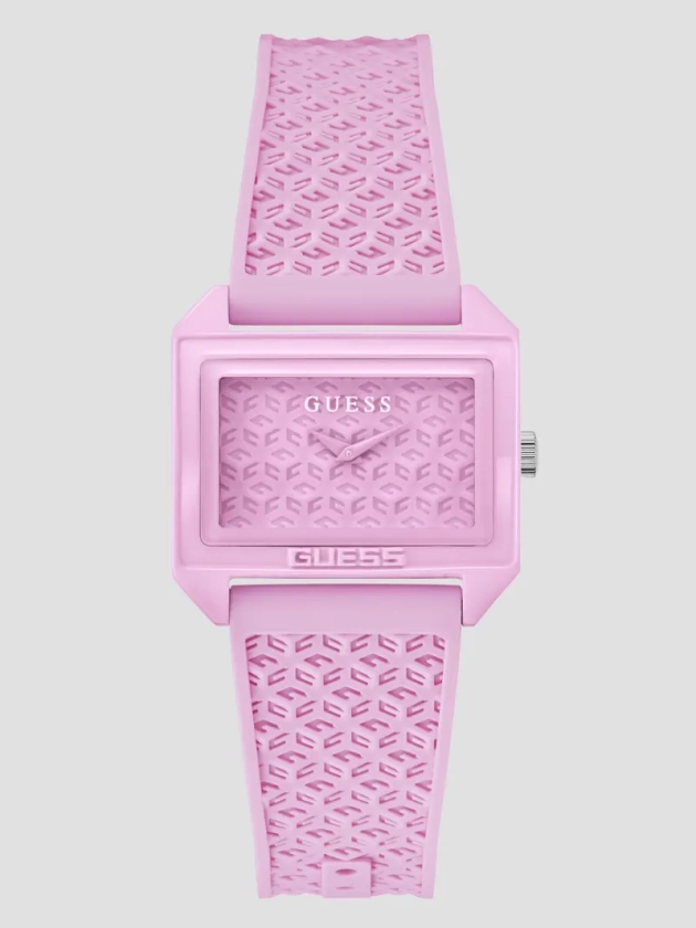 Pink Silicon Analog Watch | Guess US