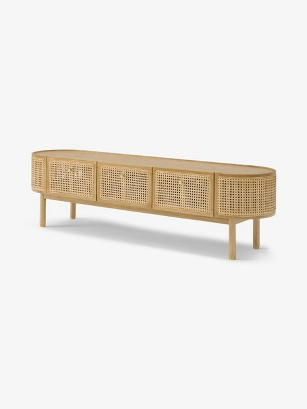 Buy Ankhara TV Unit in Natural Oak and Rattan from the Made online shop