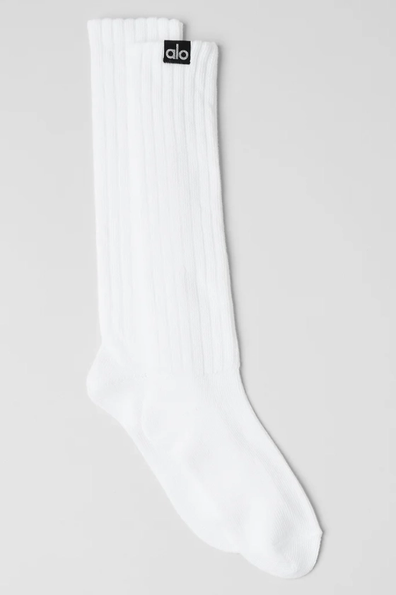 Unisex Scrunch Sock - White