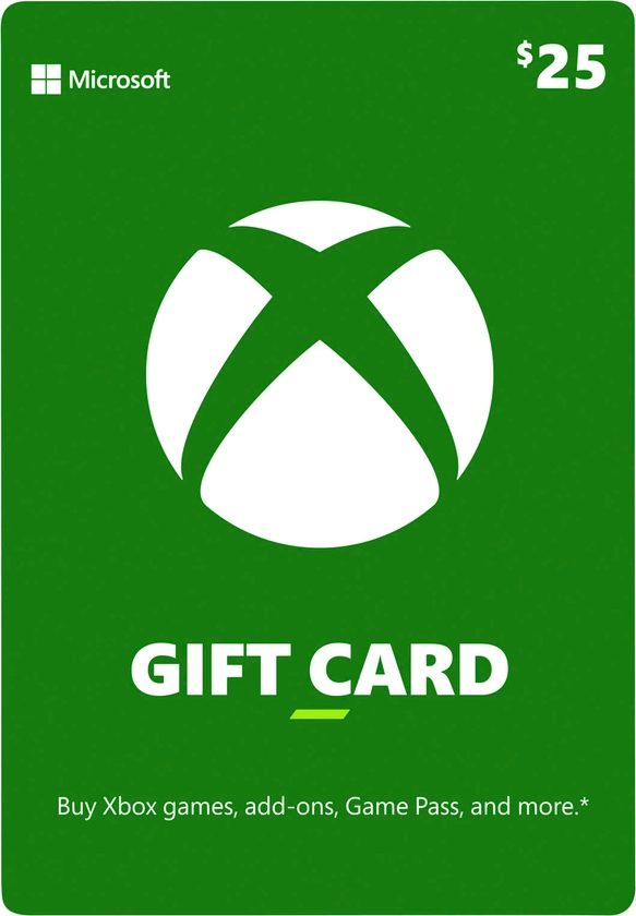 Microsoft Xbox $25 Gift Card XBOX MICROSOFT GIFT CARD 2015 - Best Buy