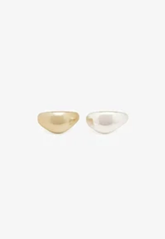 Massimo Dutti 2 PACK OF ROUND - Ring - gold coloured/goldfarben - Zalando.de