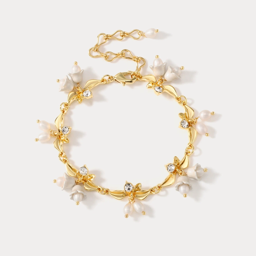 Golden Lily of The Valley Bracelet