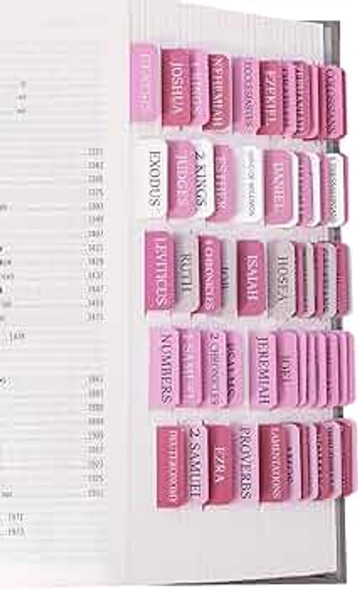 Pink Bible Tabs for Women & Men, Laminated Bible Tabs for Study Bible, Boho Theme Bible Tabs for Easy Navigation, Simplify Your Bible Reading Experience with Easy-to-Use Indexing Tabs