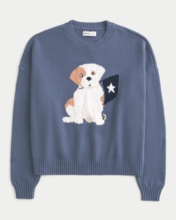 Women's Easy Teddy Bear Graphic Crew Sweater | Women's Tops | HollisterCo.com