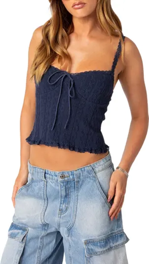 Lacy Stretch Cotton Knit Camisole