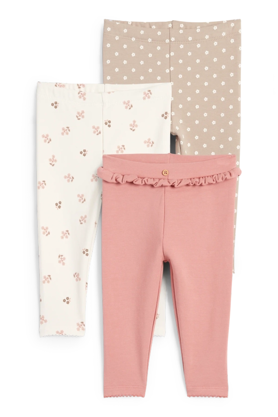 Lot de 3 - petites fleurs - leggings chauds pour bébé | E-Shop C&A