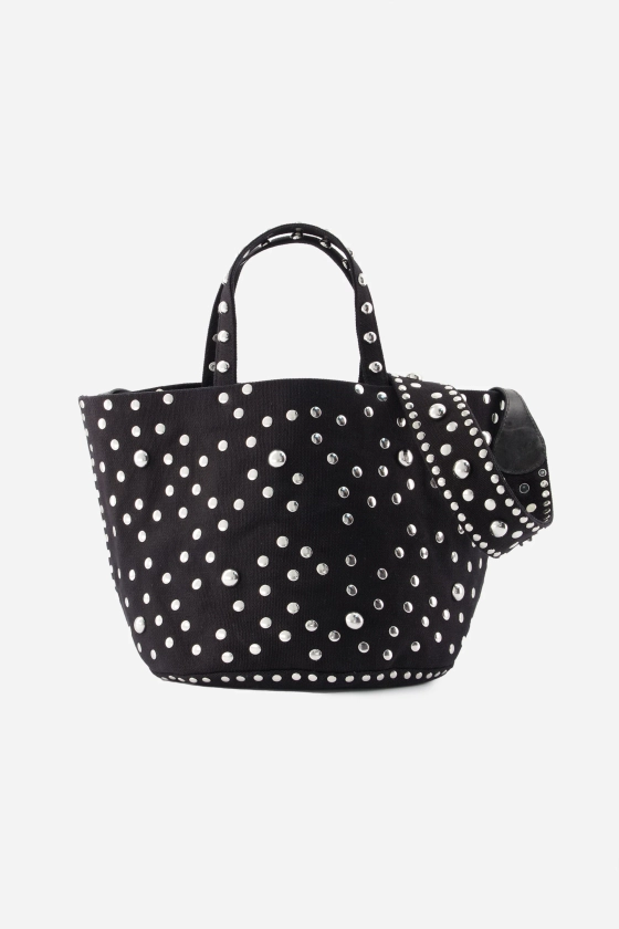 Sac Muffinbis noir - Détails de clous - Bandoulière - Laurence Bras