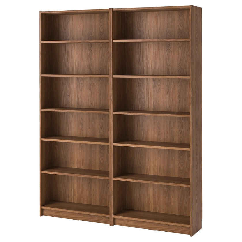 BILLY Bookcase combination - brown walnut effect 160x28x202 cm (63x11x79 1/2 ")