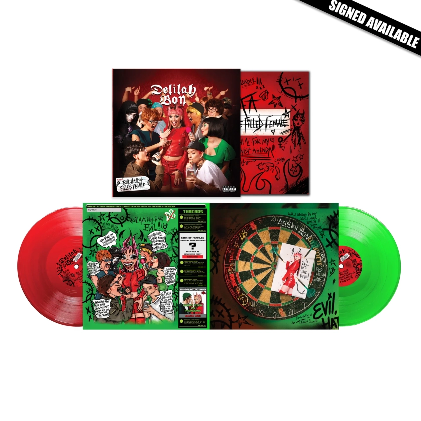 Evil, Hate Filled Female Red/Green Double Gatefold Vinyl