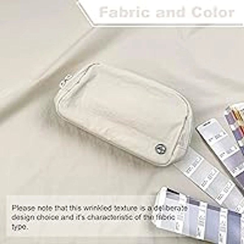 Pander Two Way Zipper Fanny Pack Nylon Everywhere Belt Bag for Women, Water Repellent Waist Packs, Crossbody Bags with Adjustable Strap (White Opal).