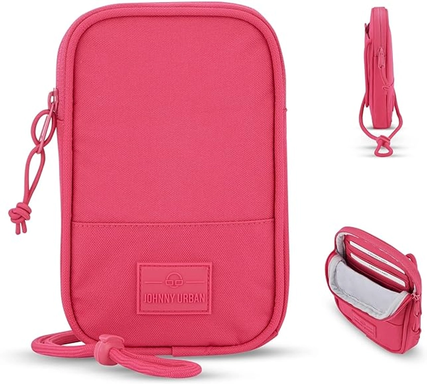 Johnny Urban Bolsa de tiracolo pequena homem e mulher - Josh - mala para trabalho, festival e viagem - mini mala para telemóvel - impermeável, rosa