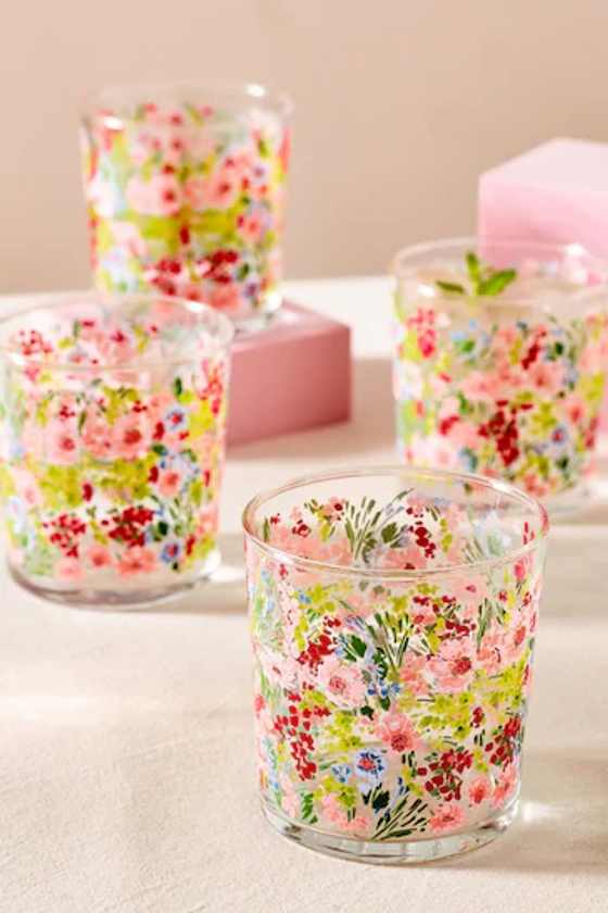 Buy Set of 4 Pink Lisse Floral Tumbler Glasses from the Next UK online shop