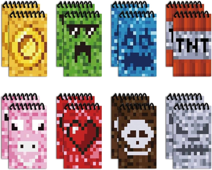 Multicolor Pocket Miner Style Notepads, Pixelated Themed Party Decorations, Classroom Supplies for Teachers, Boys Girls Mining Birthday Party Favors, Mini Notebooks For Kids' Parties 8 Types(16Pcs) : Amazon.ca: Toys & Games