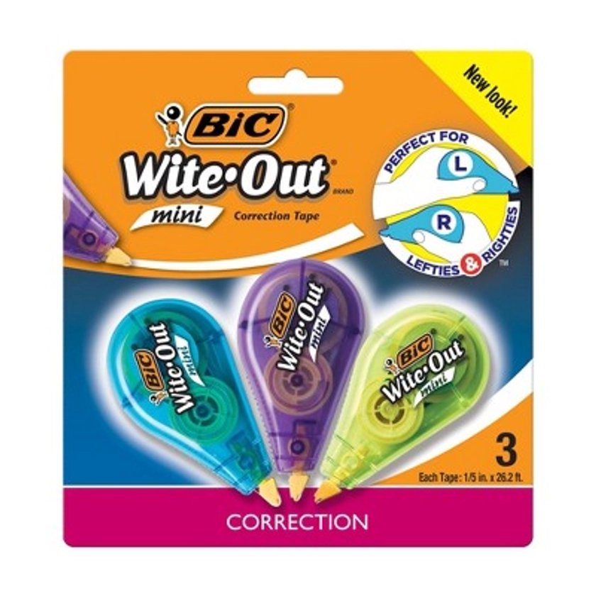 3pk Wite-Out Correction Tape Mini White - BIC