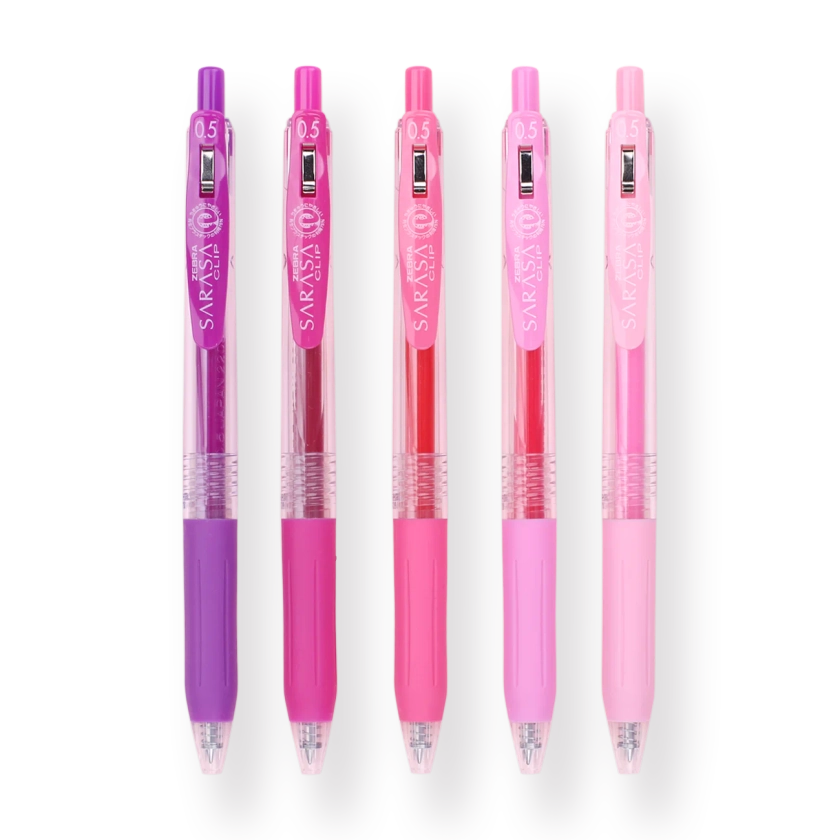 Zebra Sarasa Clip Limited Edition Gel Pen - Tulip Bouquet - 0.5 mm - 5 Colors Set