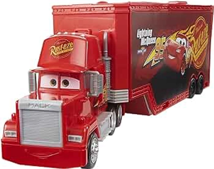 Mattel Disney and Pixar Cars Transforming Mack Playset, 2-in-1 Toy Truck & Tune-Up Station with Launcher, Lift & More