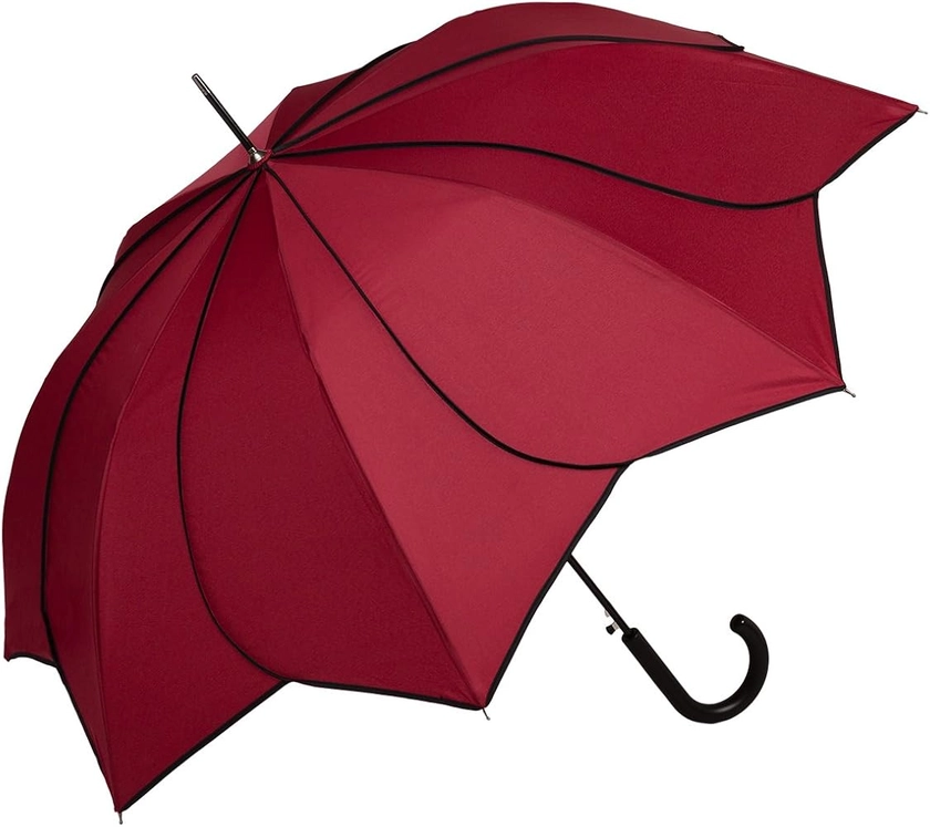 VON LILIENFELD® Parapluie Ombrelle Mariée Automatique Femme Minou bordeaux couture noir