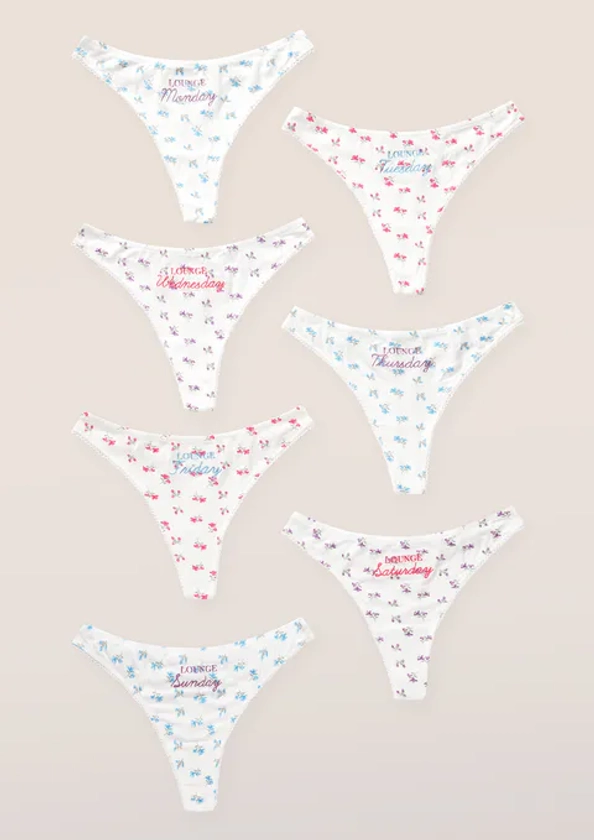 Days of the Week Thong (7 Pack) - Print