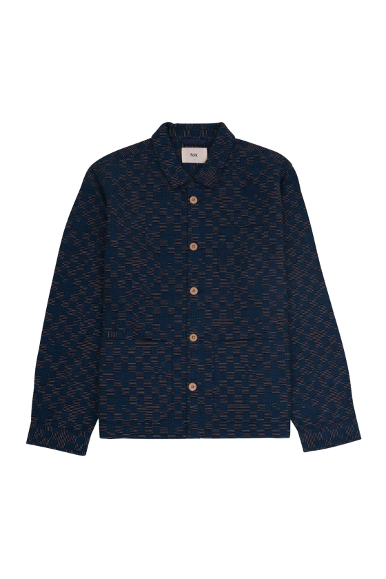 Assembly Jacket - Indigo Broken Checkerboard