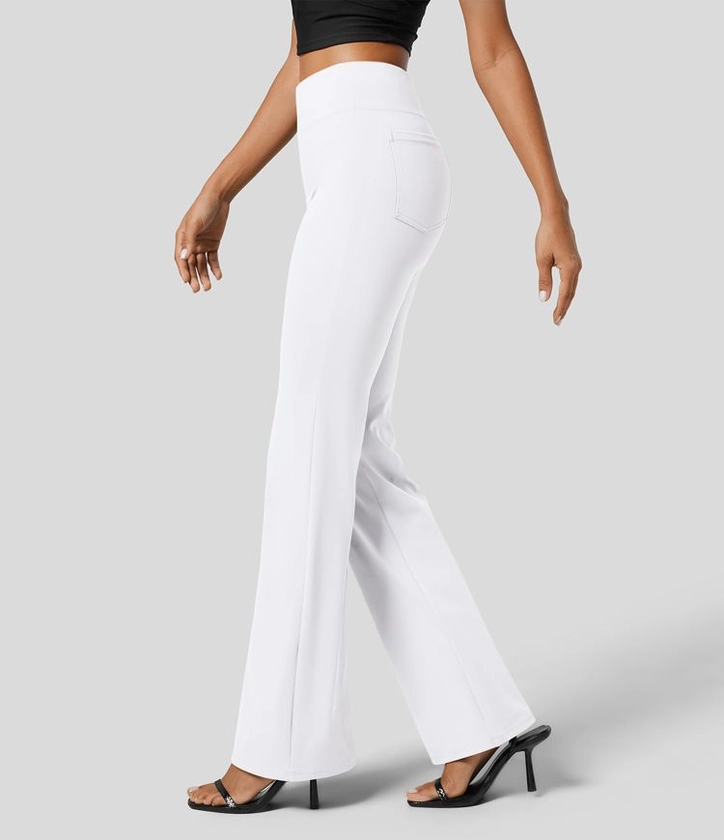 Women’s Halara Flex™ High Waisted Back Side Pocket Slight Flare Work Trousers - Halara 