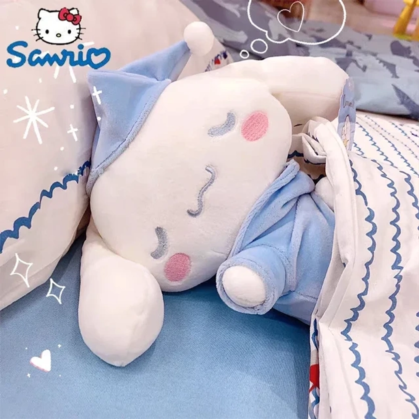 Sanrio Cinnamoroll Plush Doll Melody Kuromi Doll Plushie Toy Kawaii Anime Sweet Lovely Cartoon Cute Soft Birthday Gift For Girls
