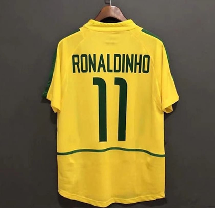 Brazil 2002 Vintage Home Shirt Ronaldo#9 Ronaldinho #11 | eBay