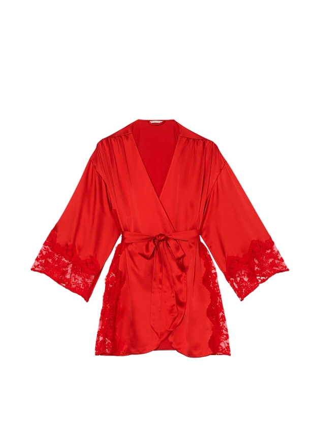 Buy Victoria's Secret Dream Satin & Lace Trim Robe - Order Robes online 1125354500 - Victoria's Secret