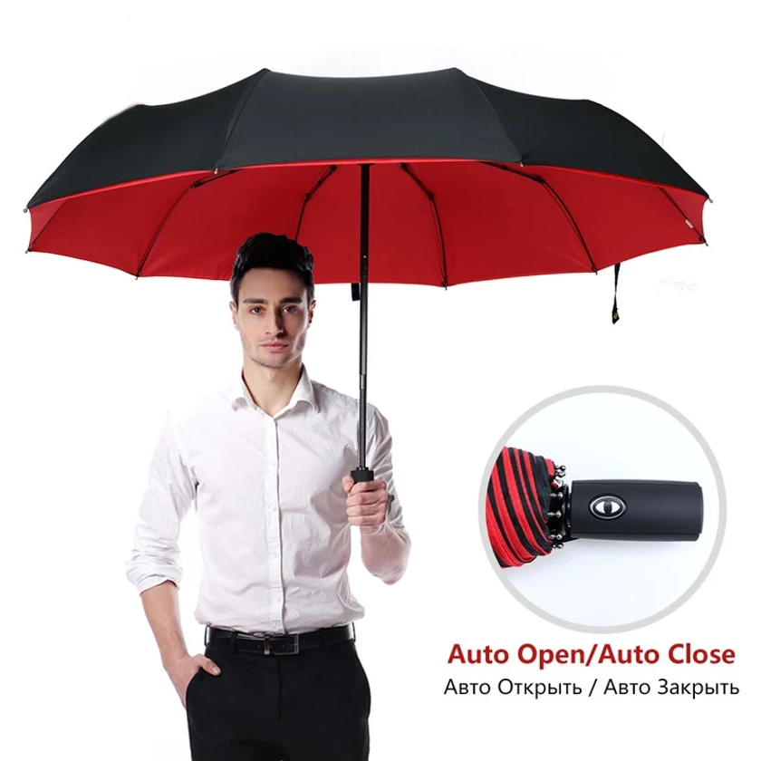 Windproof Double Layer Fully Automatic Resistant Umbrella - AliExpress