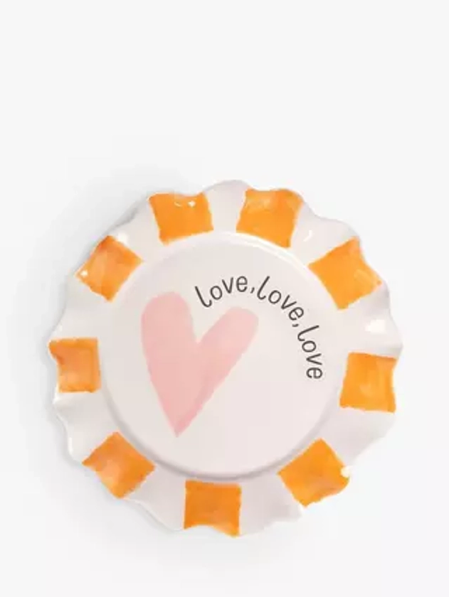 Caroline Gardner Love, Love, Love Heart Plate, Multi