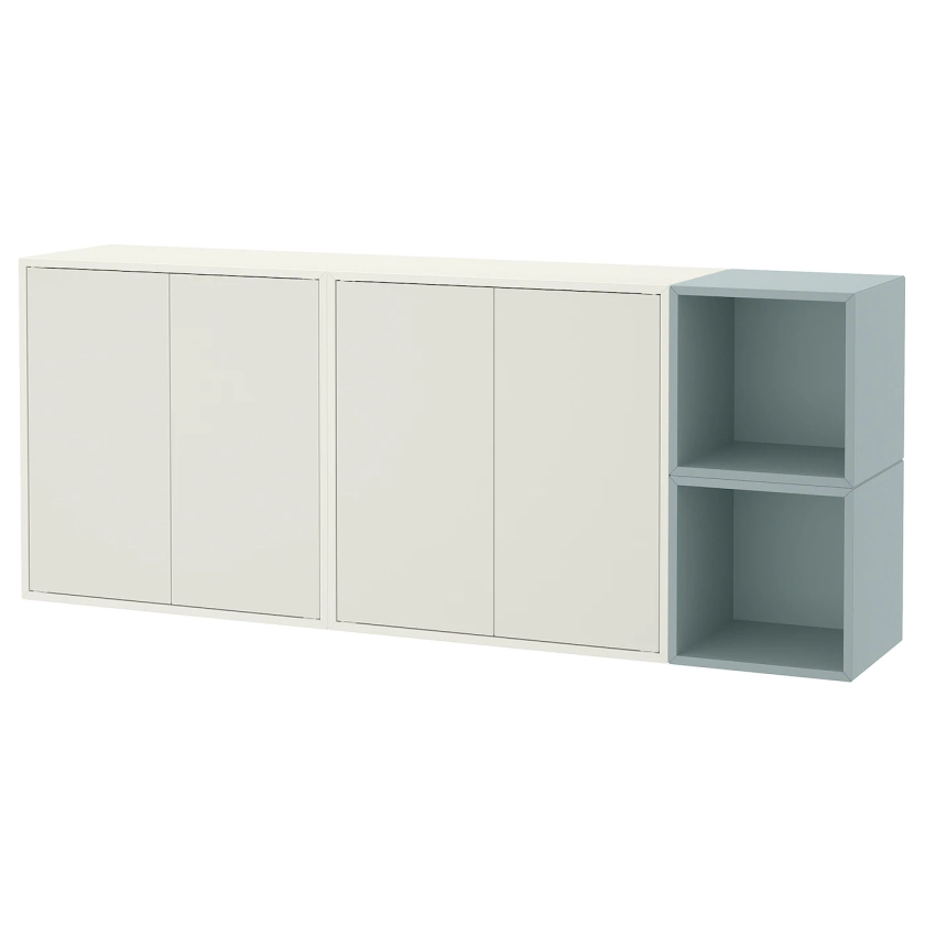 EKET wall-mounted cabinet combination, white/light gray-blue, 687/8x133/4x271/2" - IKEA