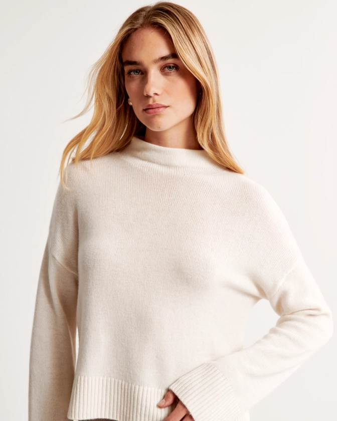 Femme Pull cachemire à faux col | Femme Hauts | Abercrombie.com