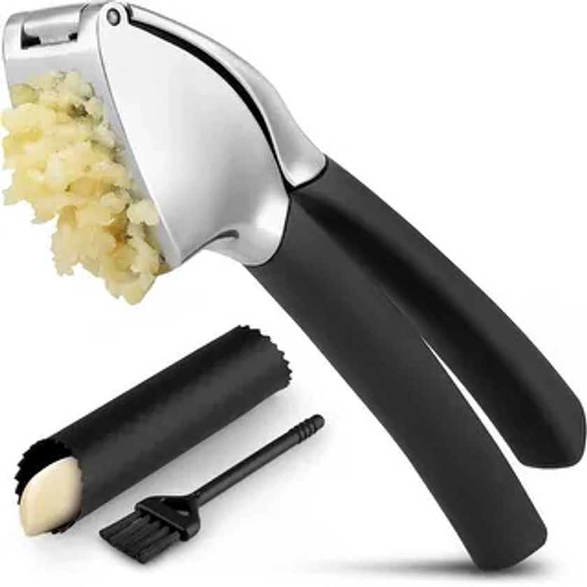 Zulay Kitchen Stainless Steel Garlic Press Set | Overstock.com Shopping - The Best Deals on Kitchen Gadgets | 44215490