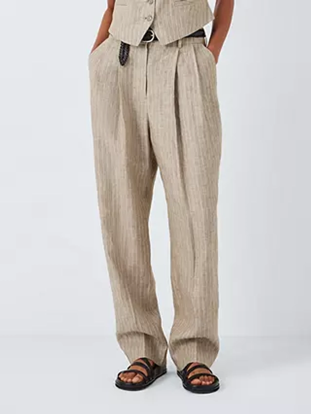 John Lewis Stripe Linen Trousers